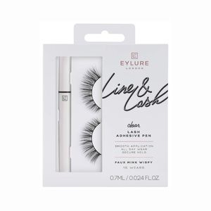Eylure Line & Lash Clear Lash Adhesive Pen with 1 Pair Faux Mink Lashes - NIB